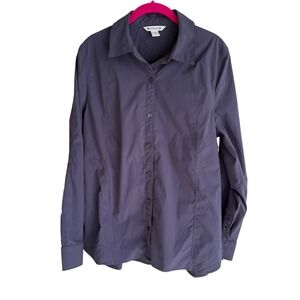 ATHLETA Purple Midday Relaxed Poplin Ladies Button Down Top, M